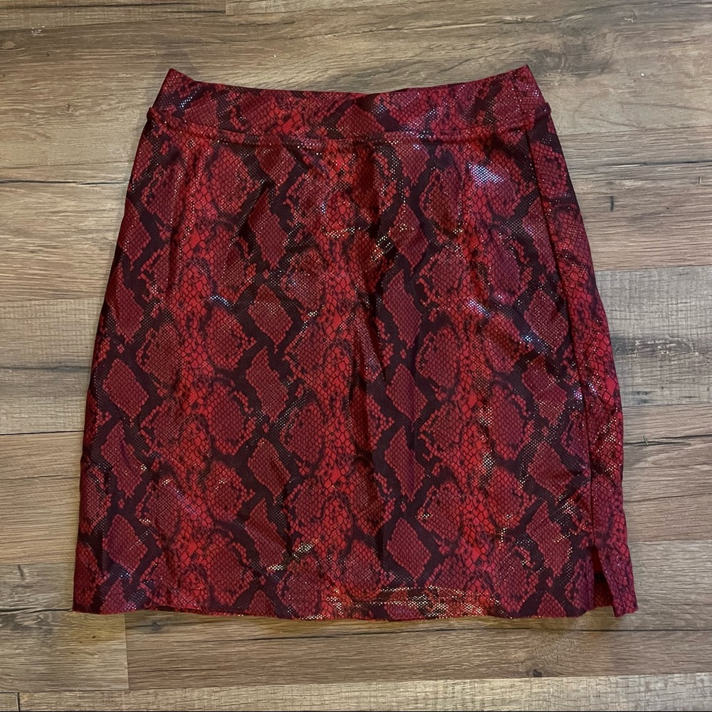 Red snakeskin skirt